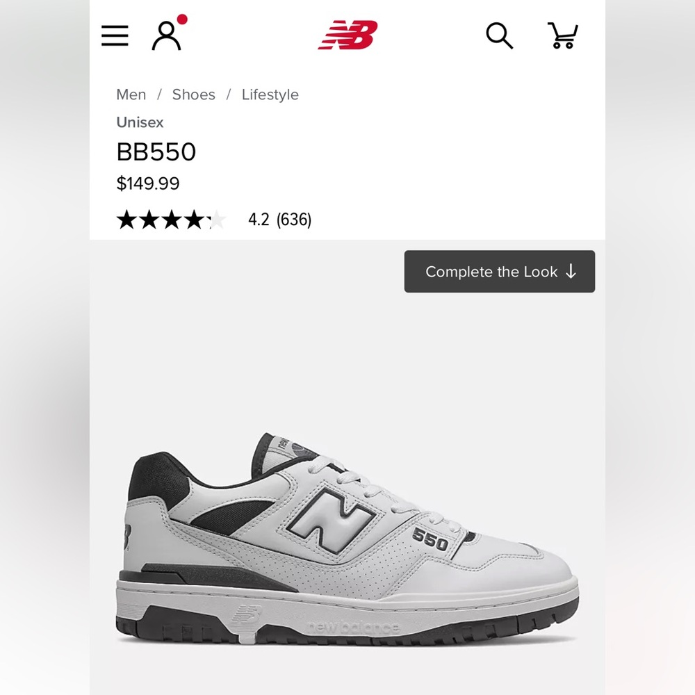 New balance men’s 550 sneakers - Picture 5 of 5